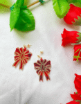 red bow earring