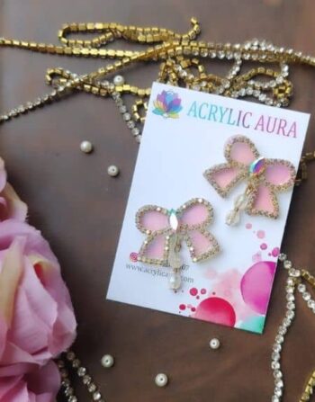 Holographic Acrylic Bow Earring