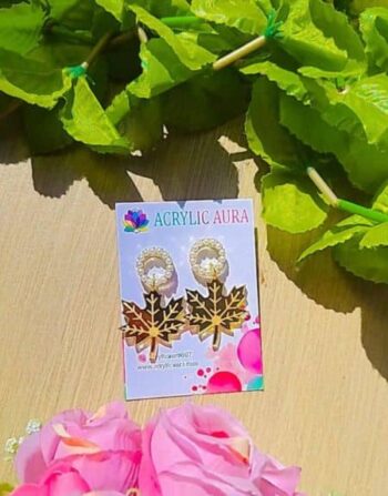 Handmade Maple Leaf Earrings Online | Acrylic Aura