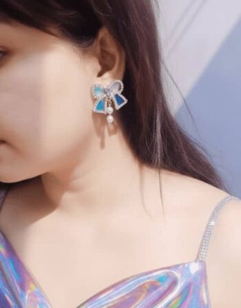 Holographic Acrylic Bow Earring