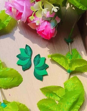 Green Leaf Acrylic Earrings