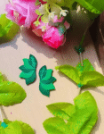 Elegant Green Leaf Acrylic Earrings