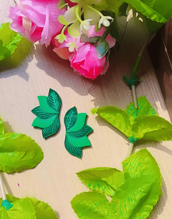 Elegant Green Leaf Acrylic Earrings