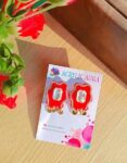 Elegant Red Acrylic Statement Earrings | Stylish Party Wear Earrings