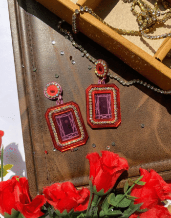 square dimond earring