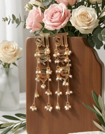 Bridal Acrylic Pearl Chain Earrings