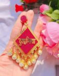 Dulhaniya Pink Pearl Statement Earring
