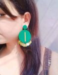 Green Statement  acrylic Earrings