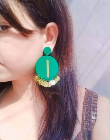 Green Statement Earrings