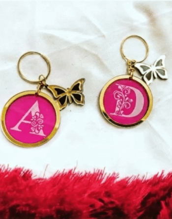Personalized Initial Butterfly Keychain