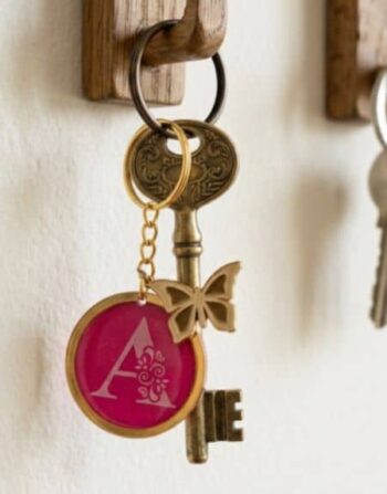 Personalized Initial Butterfly Keychain