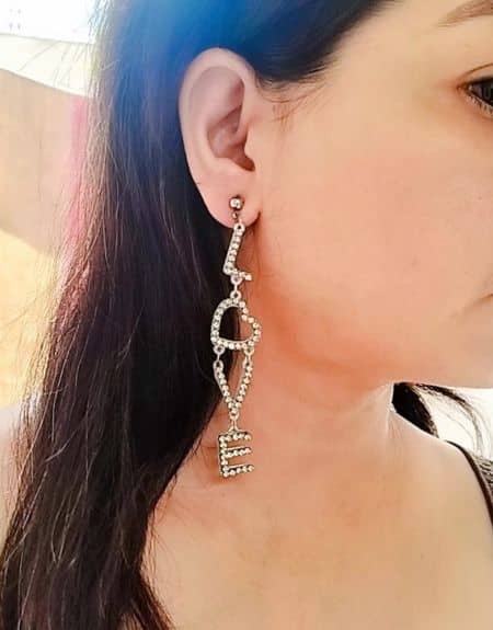 love acrylic handmade earring love acrylic handmade earring