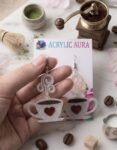chai cup acrylic earring