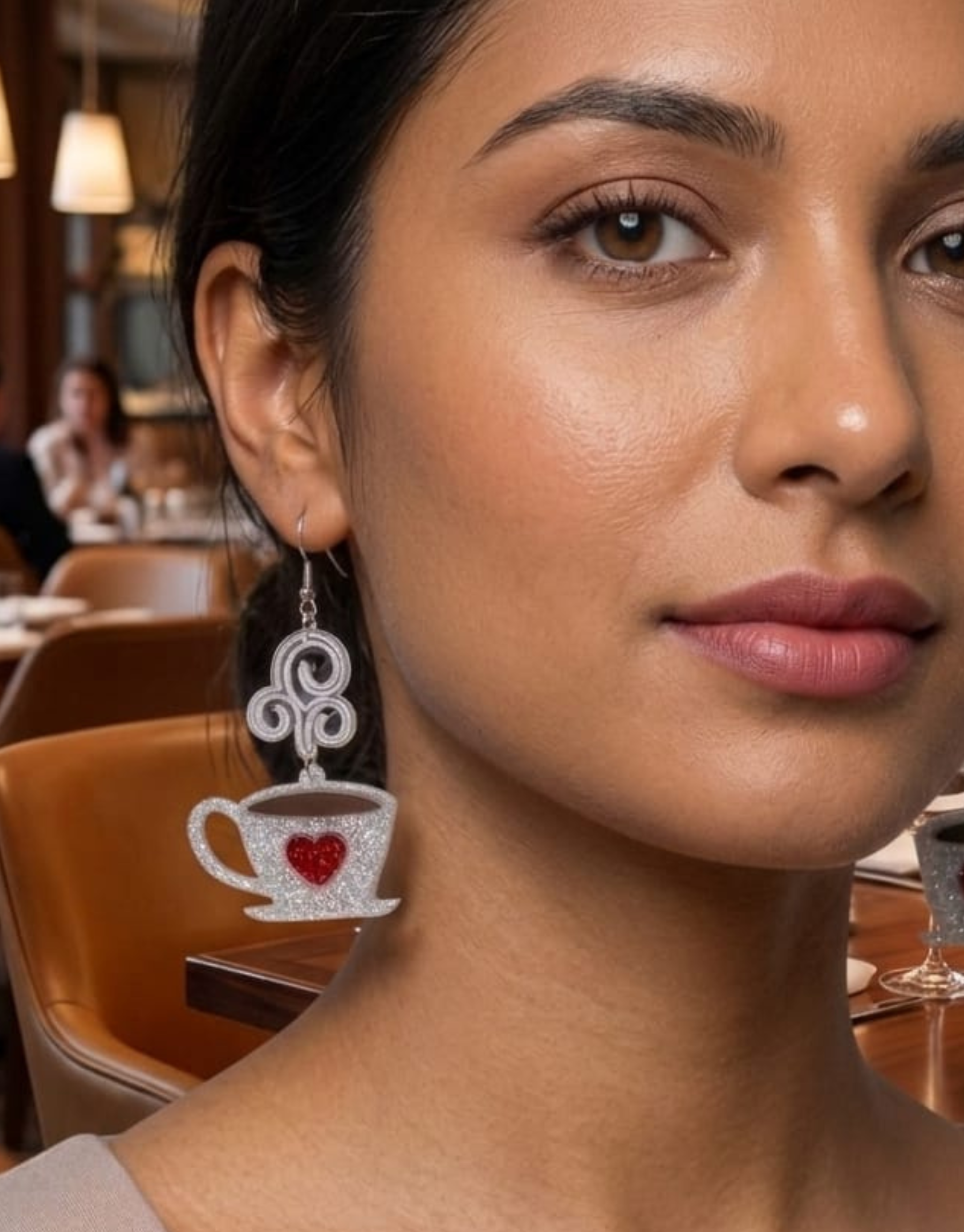 cup3 Love Coffee Cup Acrylic Earrings