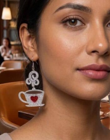 chai cup acrylic earring