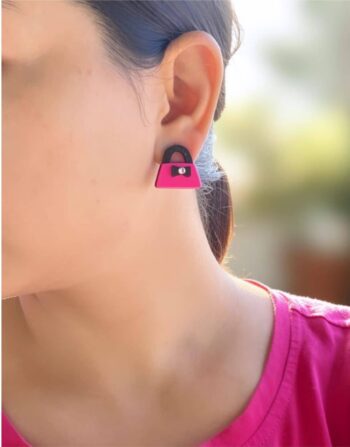 neon pink acrylic stud