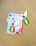 Peace Dove Acrylic Earrings | Tricolor Patriotic Earrings