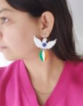 Peace Dove Acrylic Earrings | Tricolor Patriotic Earrings
