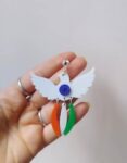 Peace Dove Acrylic Earrings | Tricolor Patriotic Earrings