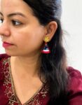 red anar acrylic earrings